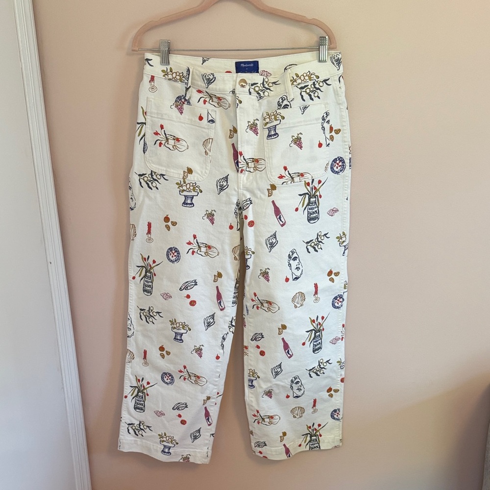 Madewell x Lisa Says Gah White Printed Denim